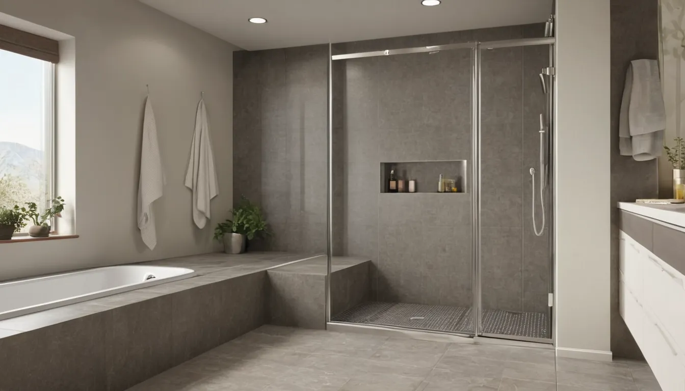 A low-step walk-in shower with a bench in a the Gary area home