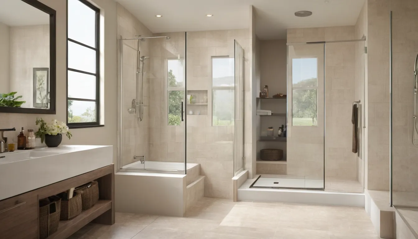 A bright, modern walk-in shower in a home bathroom in the Gary area
